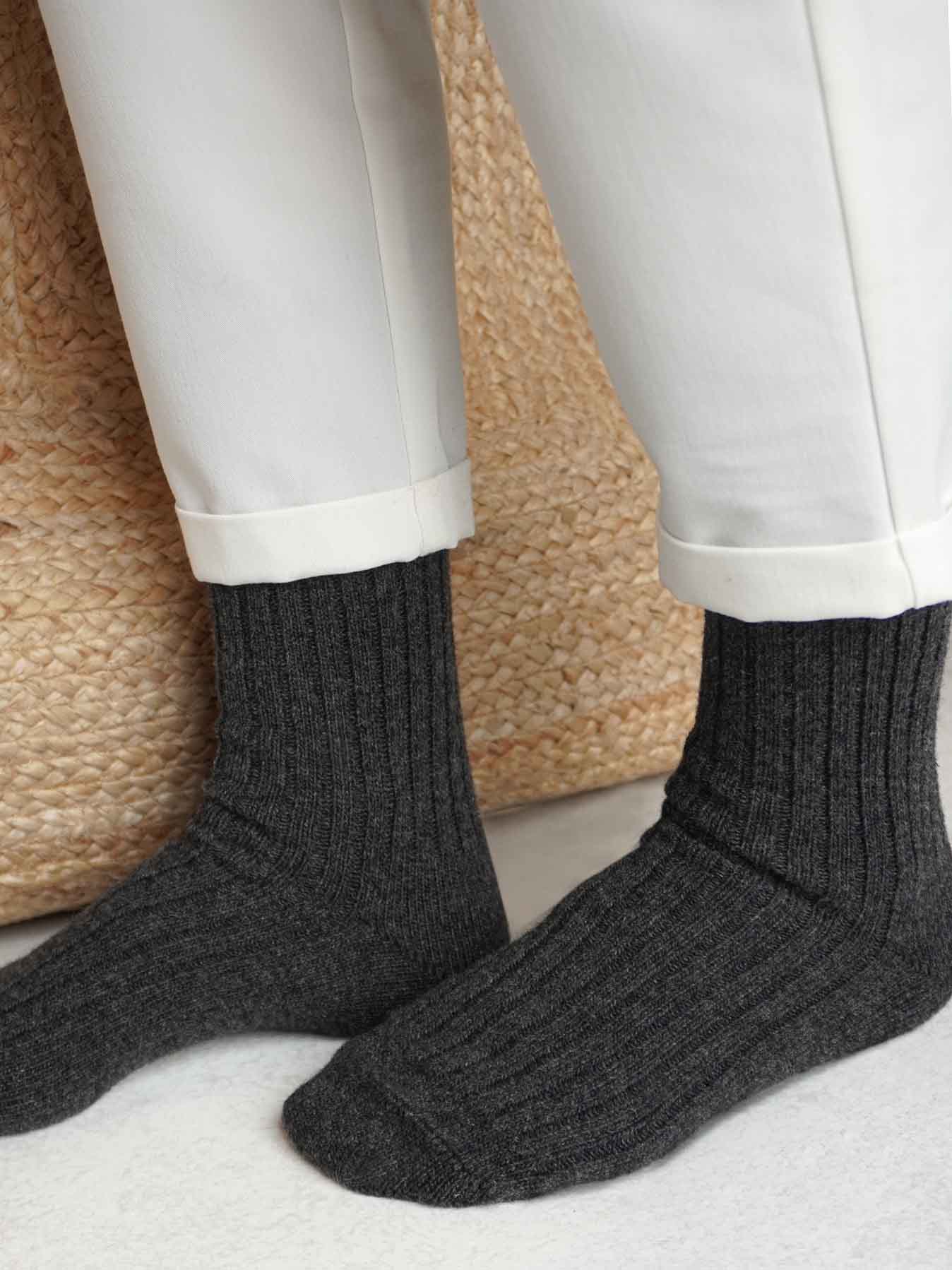 Les Chaussettes Françaises en Laine - Grise