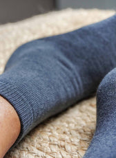 Les Chaussettes en Laine Mérinos & Soie Française - Grise