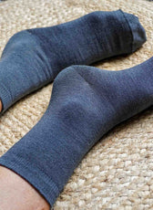 Les Chaussettes en Laine Mérinos & Soie Française - Grise