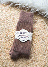 Les Chaussettes Hautes Françaises en Laine - Marron