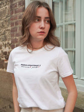 T-Shirt Made In France femme blanc brodé Mot d'Amour - Personnalisable