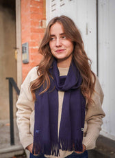 L’Écharpe Essentielle Française en Laine pour Femme - Marine