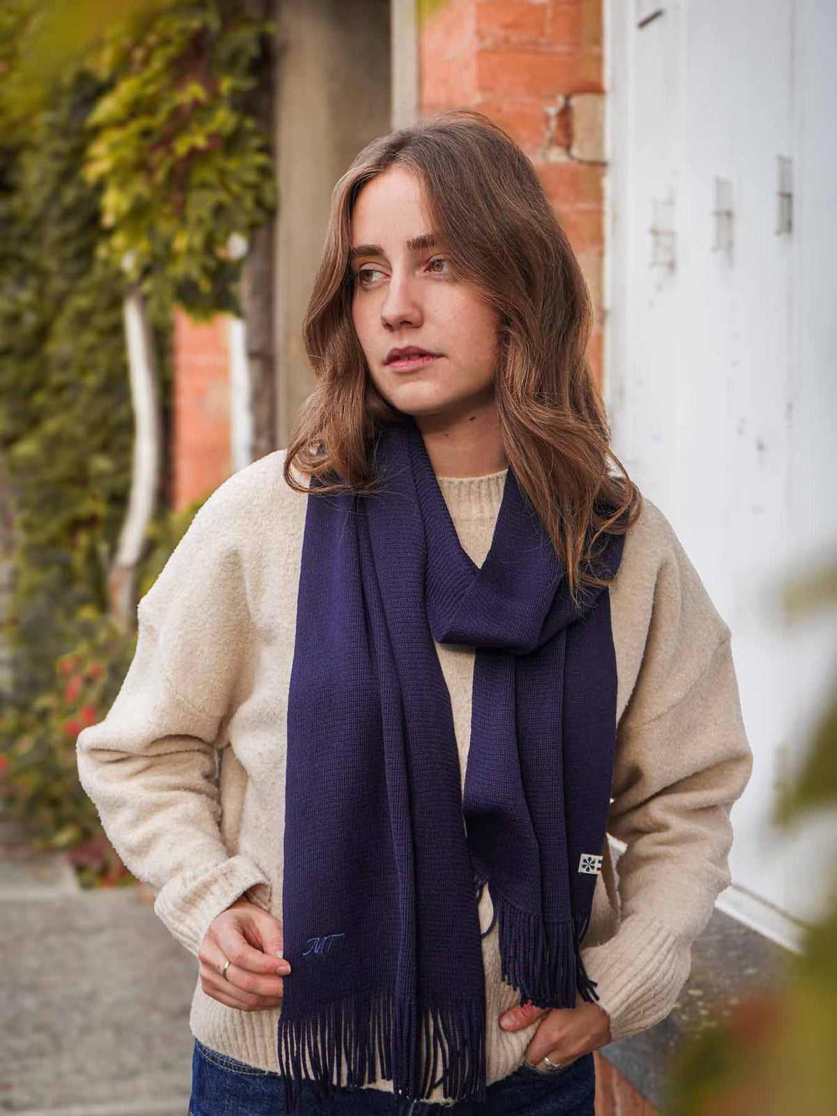 L’Écharpe Essentielle Française en Laine pour Femme - Marine