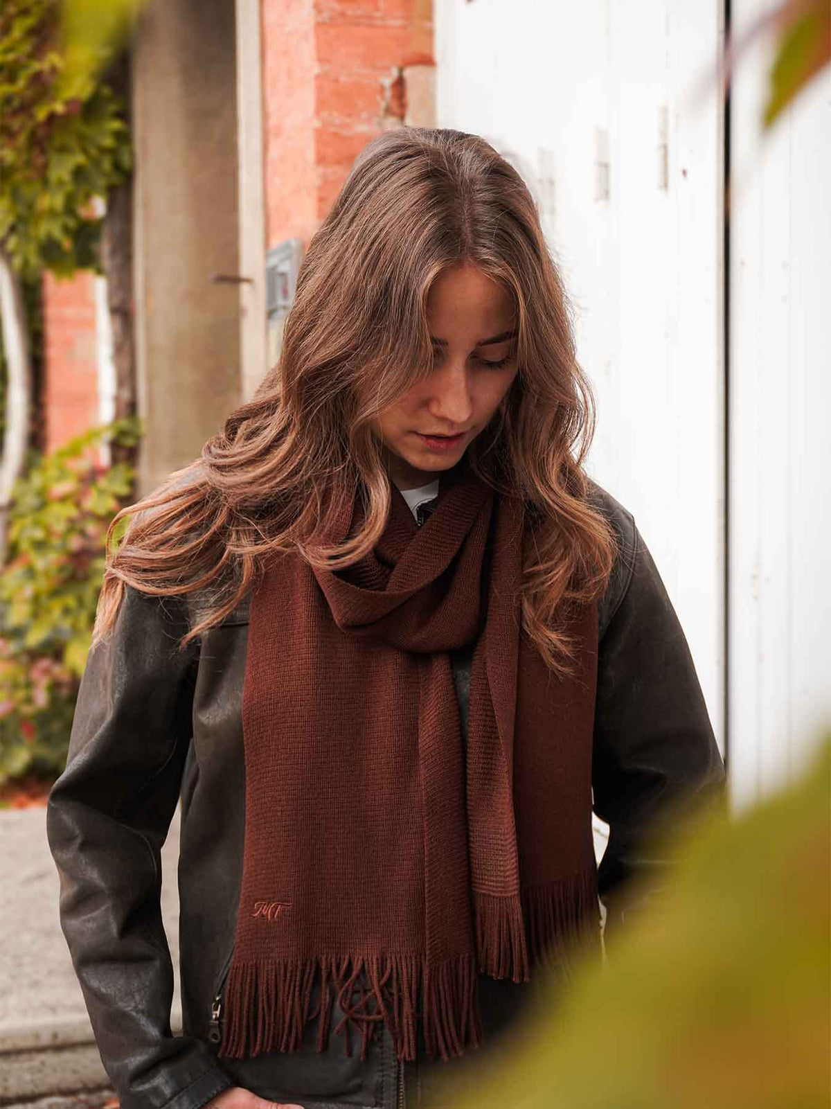 L’Écharpe Essentielle Française en Laine pour Femme - Marron