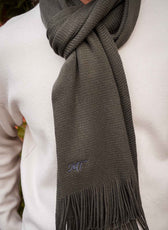L’Écharpe Essentielle Française en Laine pour Homme - Kaki Grisé