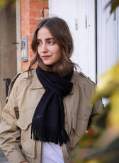 L’Écharpe Essentielle Française en Laine pour Femme - Noir