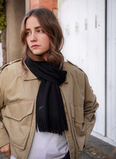 L’Écharpe Essentielle Française en Laine pour Femme - Noir