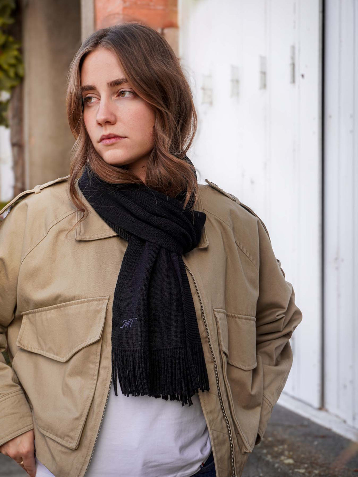 L’Écharpe Essentielle Française en Laine pour Femme - Noir