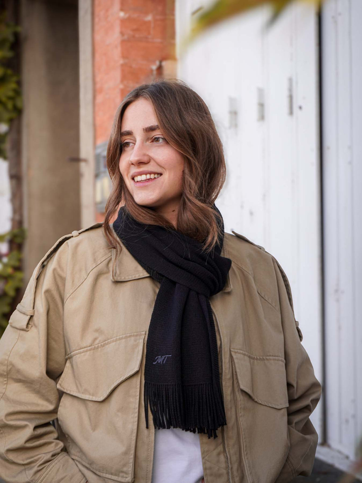 L’Écharpe Essentielle Française en Laine pour Femme - Noir
