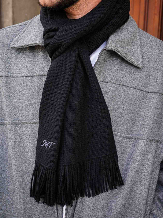 L’Écharpe Essentielle Française en Laine pour Homme - Noir