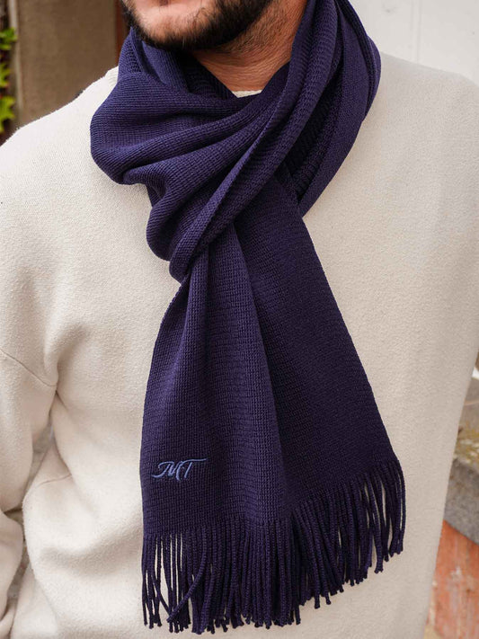 L’Écharpe Essentielle Française en Laine pour Homme - Marine