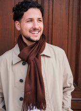 L’Écharpe Essentielle Française en Laine pour Homme - Marron