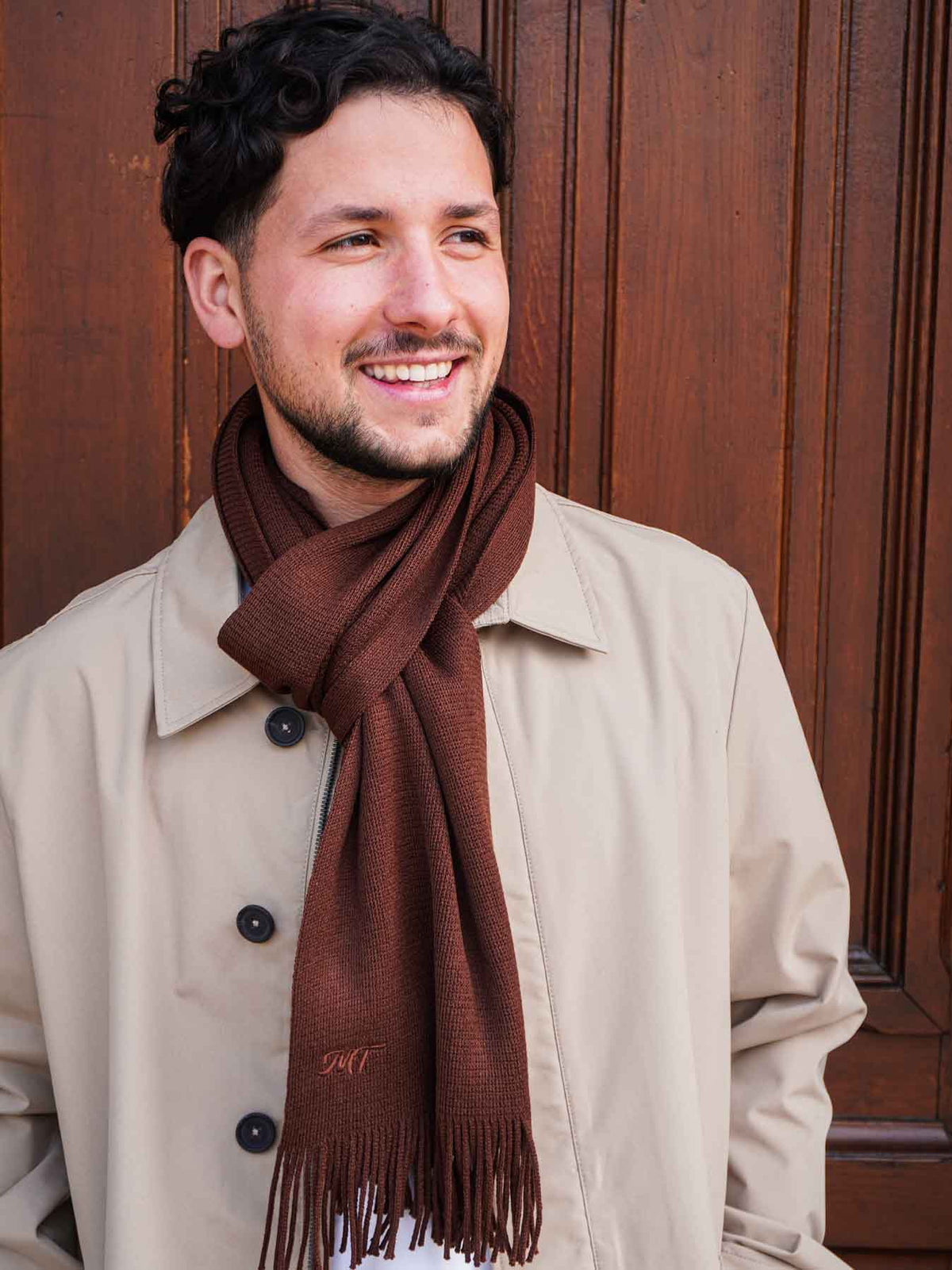 L’Écharpe Essentielle Française en Laine pour Homme - Marron