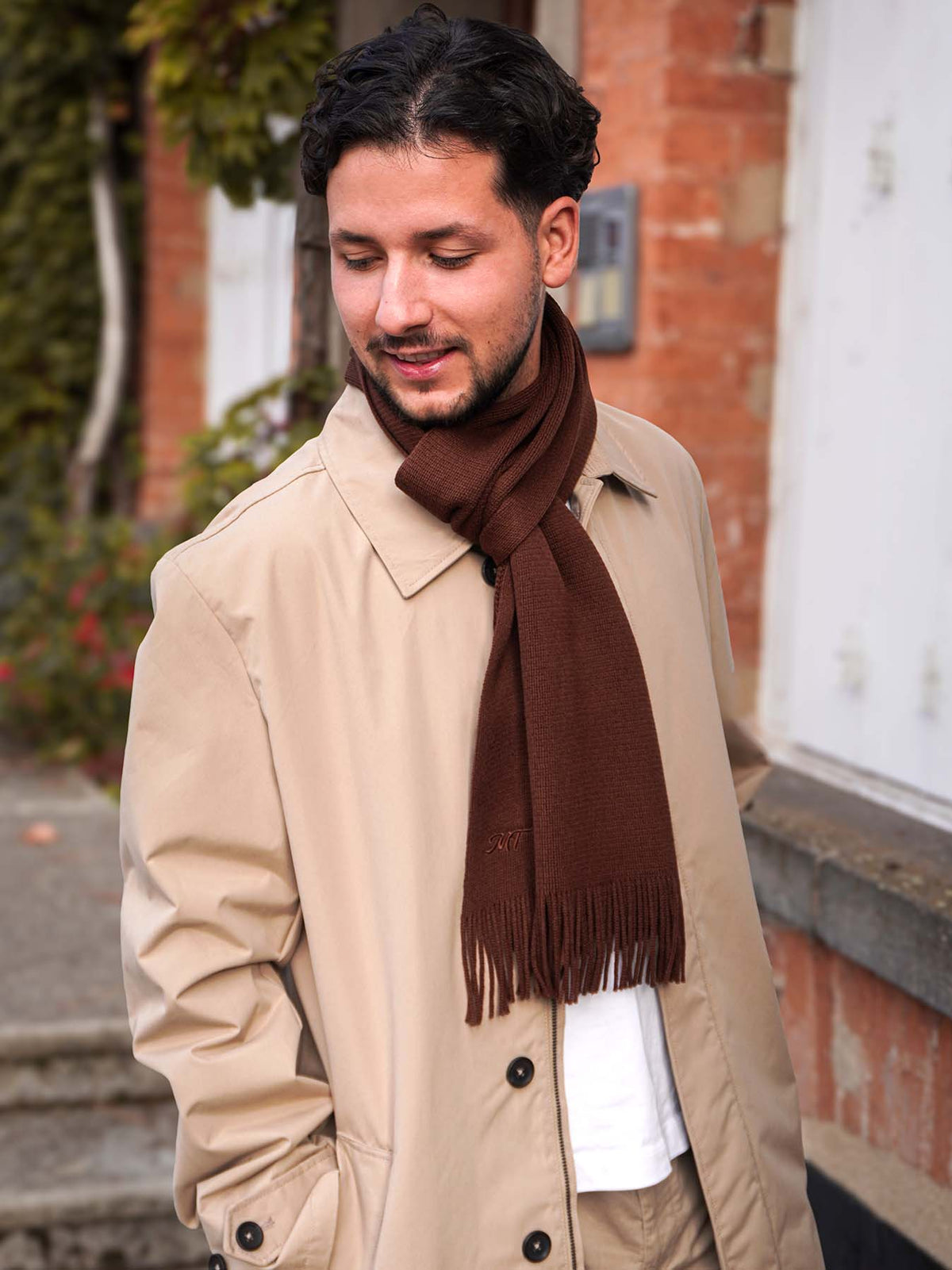 L’Écharpe Essentielle Française en Laine pour Homme - Marron