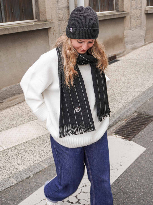 L'écharpe Ultime Femme en Laine 🐑 - Grise Foncé