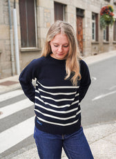 Le Pull Marinière Femme en Laine – Marine