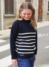 Le Pull Marinière Femme en Laine – Marine
