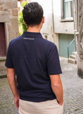 Polo bio homme brodé noir fabrication française