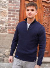 Pull Camionneur en Laine Homme Marine – Made in France