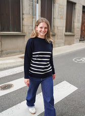 Le Pull Marinière Femme en Laine – Marine