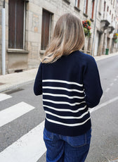 Le Pull Marinière Femme en Laine – Marine