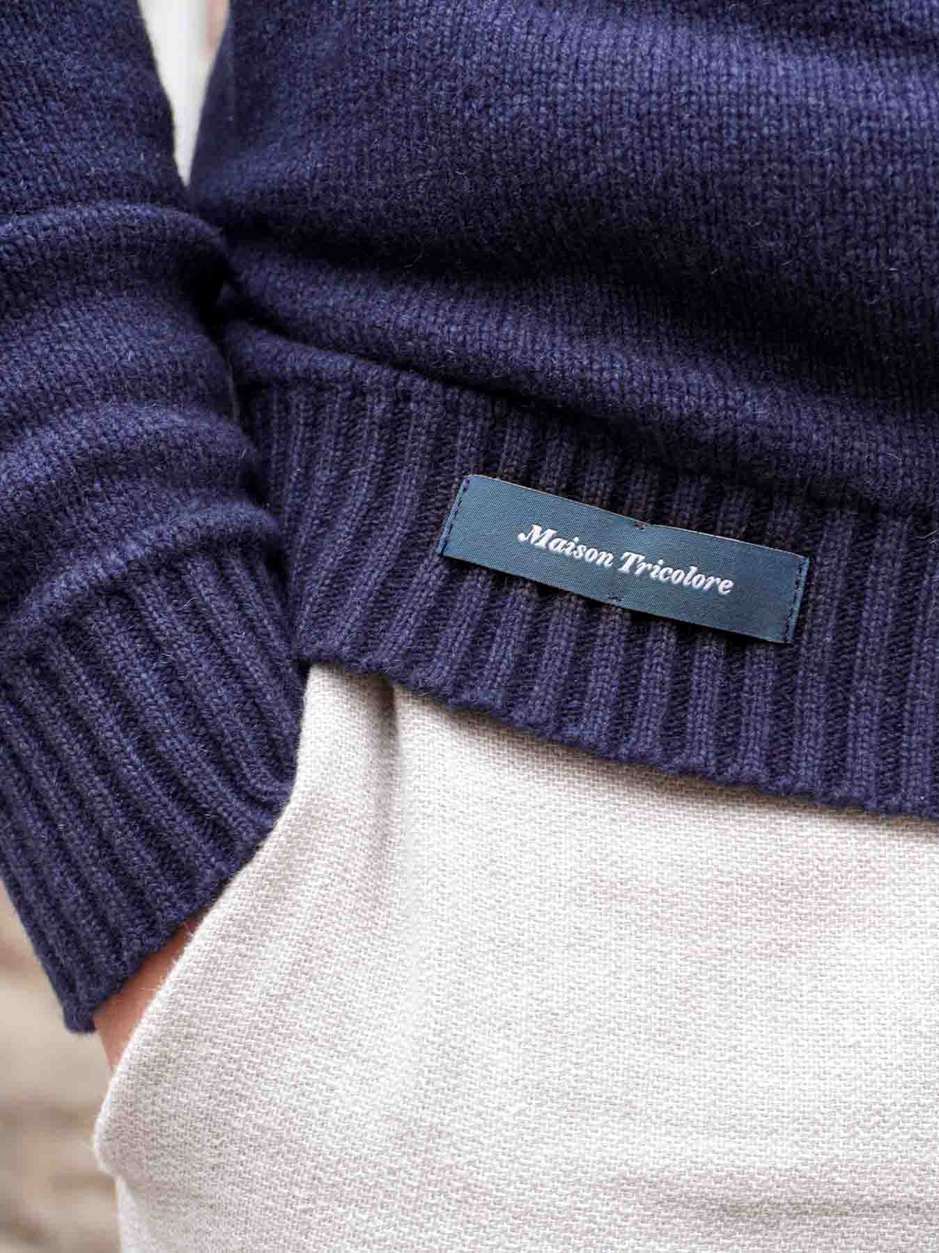 Pull Camionneur en Laine Homme Marine – Made in France