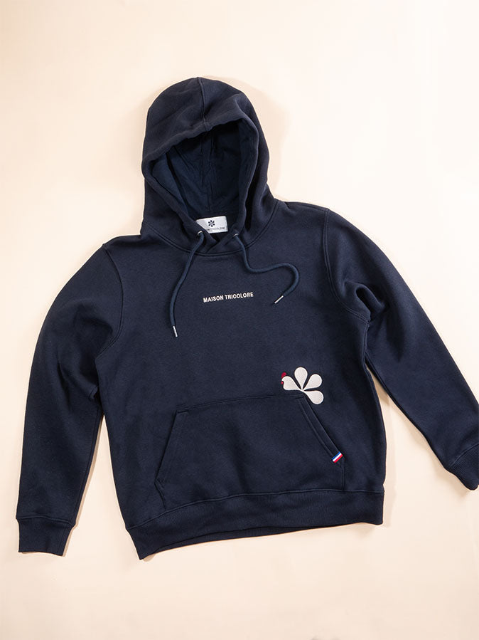 Le Sweat à Capuche Femme Coton Bio France - Marine