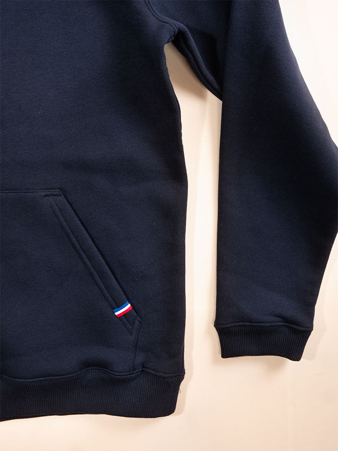 Le Sweat à Capuche Homme Coton Bio France - Marine