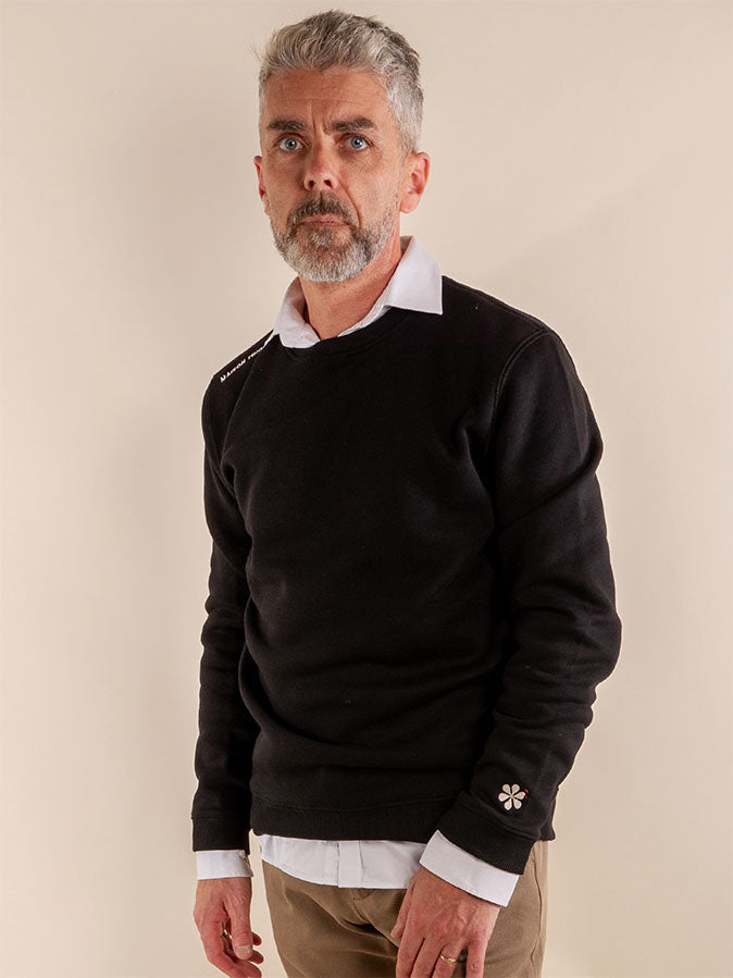 Le Sweat Classique Homme en Coton Bio France - Noir