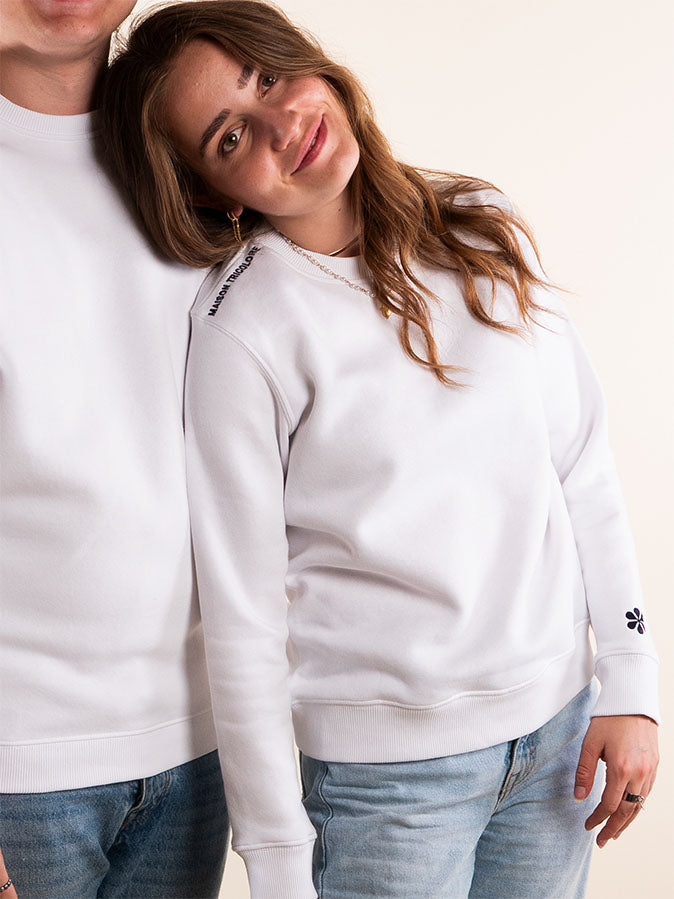 Le Sweat Classique Femme Coton Bio France - Blanc