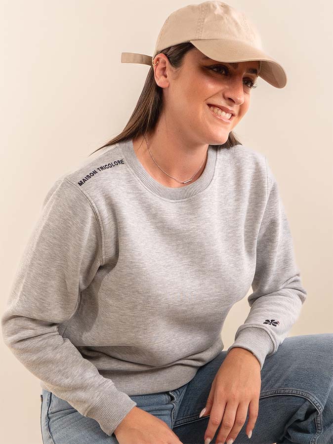 Le Sweat Classique Femme Coton Bio France - Gris