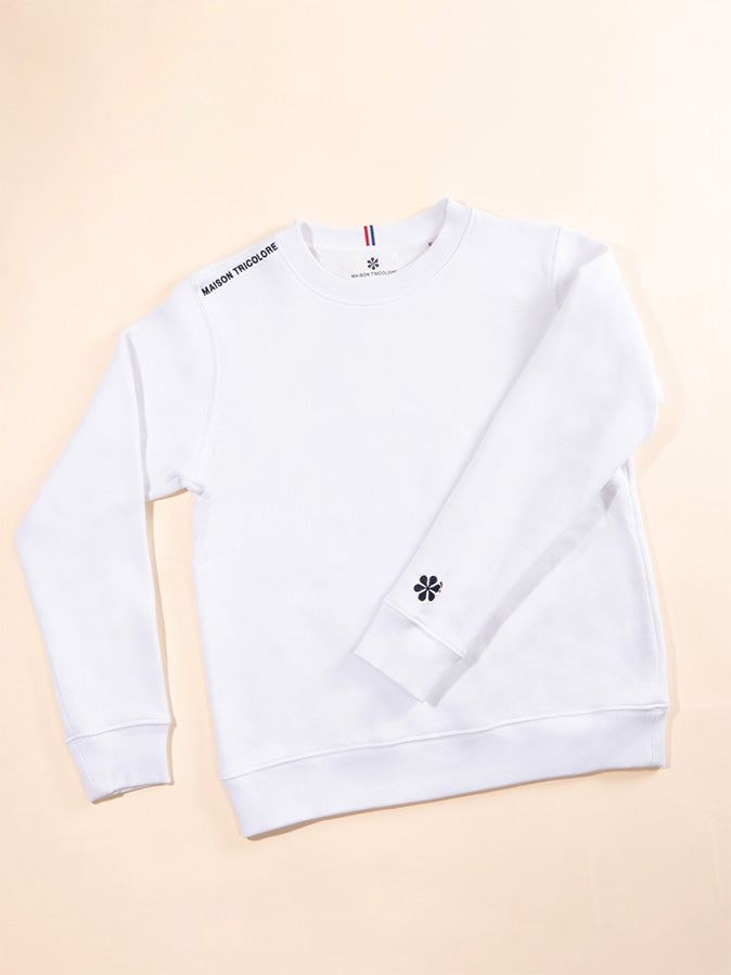 Le Sweat Classique Femme Coton Bio France - Blanc