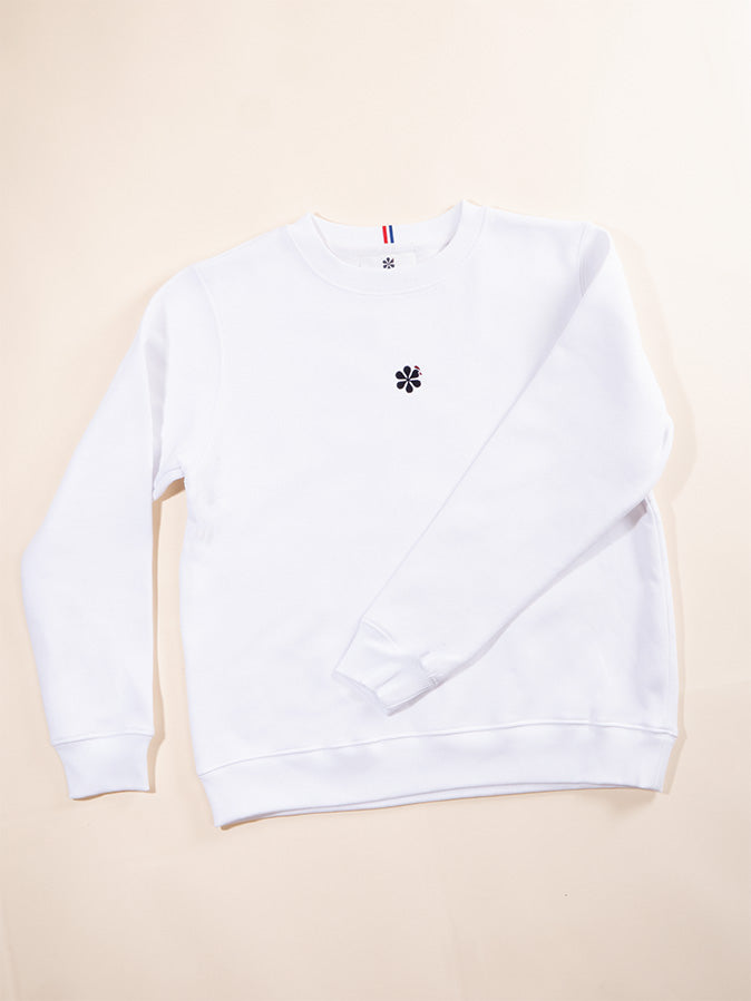 Le Sweat Classique Femme en Coton Bio - Blanc