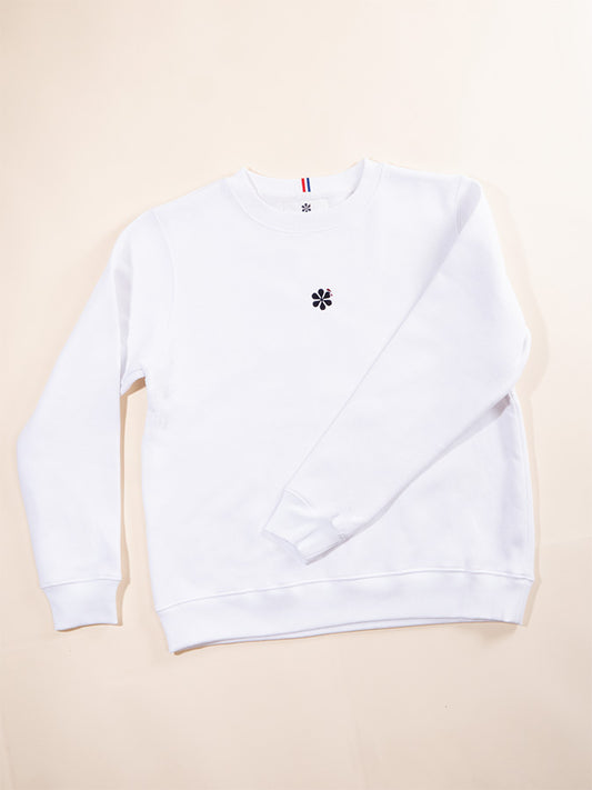 Le Sweat Classique Femme en Coton Bio - Blanc
