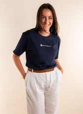 Le Confortable T-shirt Marine En Coton Bio - Femme