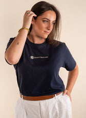 Le Confortable T-shirt Marine En Coton Bio - Femme