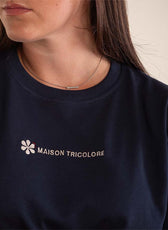 Le Confortable T-shirt Marine En Coton Bio - Femme