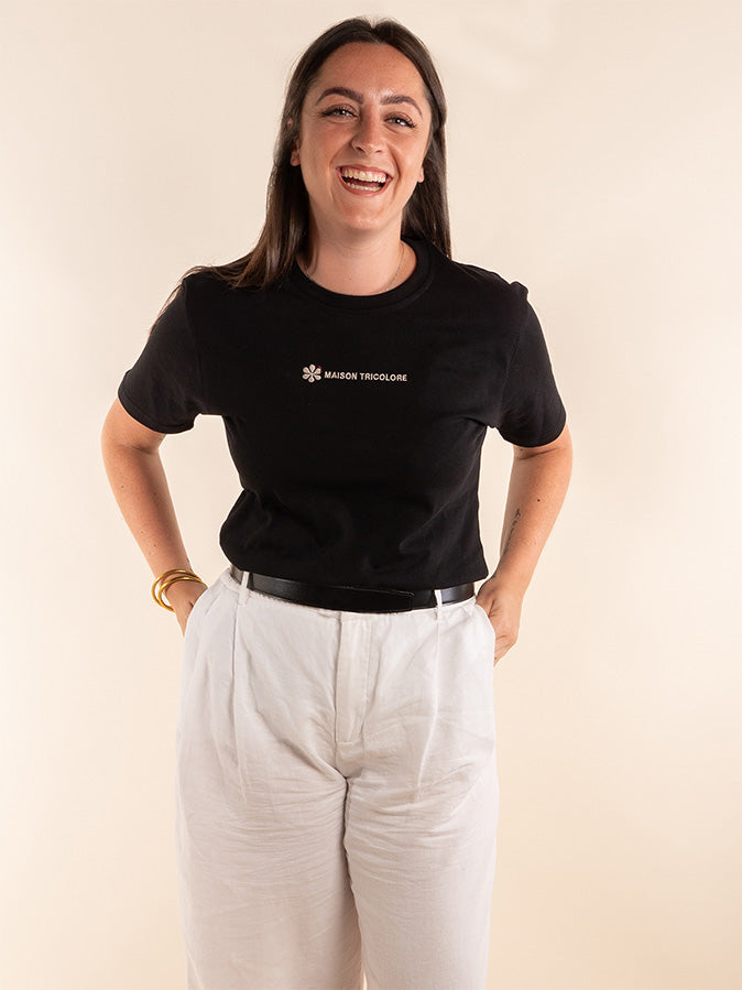 Le Confortable T-shirt Noir En Coton Bio - Femme