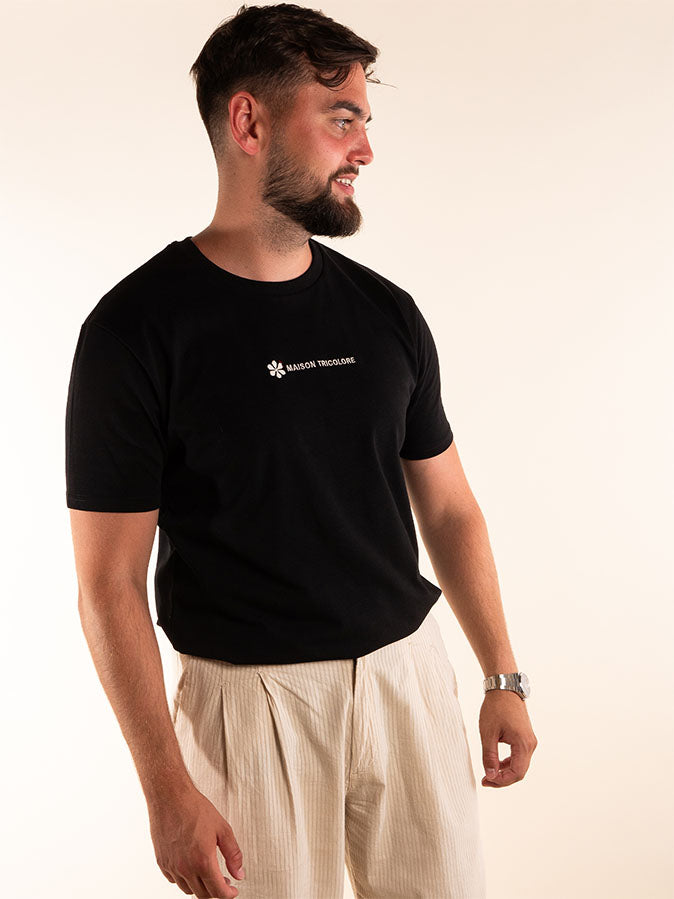 Le Confortable T-shirt Noir En Coton Bio - Homme