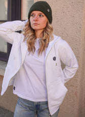 La Veste Zippée Femme En Coton Bio - Blanc