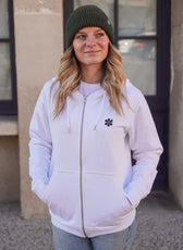 La Veste Zippée Femme En Coton Bio - Blanc