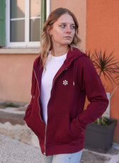 La Veste Zippée Femme En Coton Bio - Bordeaux