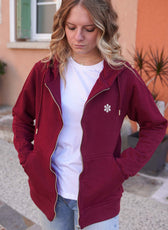 La Veste Zippée Femme En Coton Bio - Bordeaux