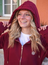 La Veste Zippée Femme En Coton Bio - Bordeaux
