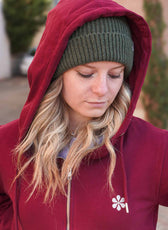 La Veste Zippée Femme En Coton Bio - Bordeaux