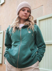 La Veste Zippée Femme En Coton Bio - Vert